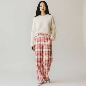 J.Crew Snowy Stewart Tartan Flannel Wide-Leg Pajama Pants Red Plaid,  SZ S NWT